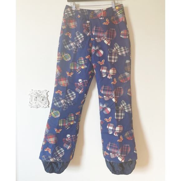 Vintage 70s 80s Aspen Ski Snow Pants Retro Butterfly Plaid Print XL - Picture 2 of 13
